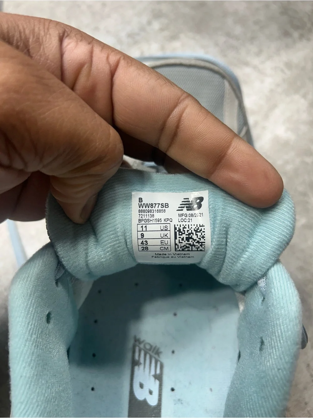 New Balance 877 V1 Women's Size 11 Grey & Light Blue Walking Sneakers Shoes